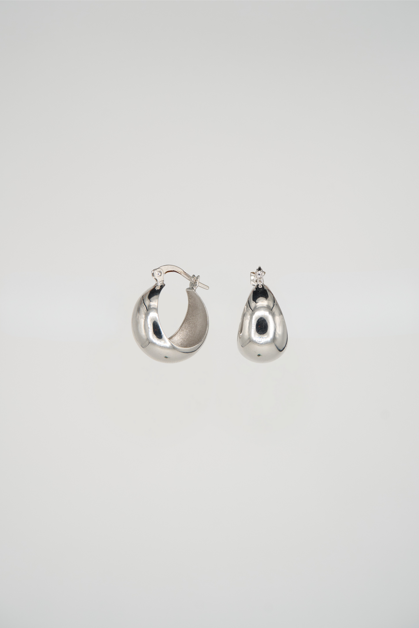 Dome Hoops (White Gold)