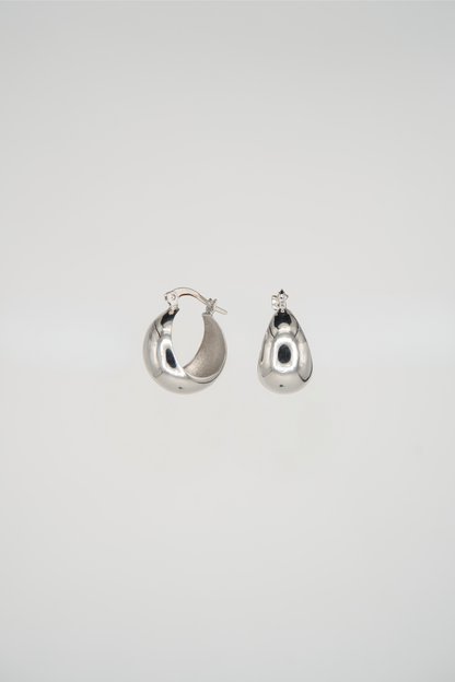 Dome Hoops (White Gold)