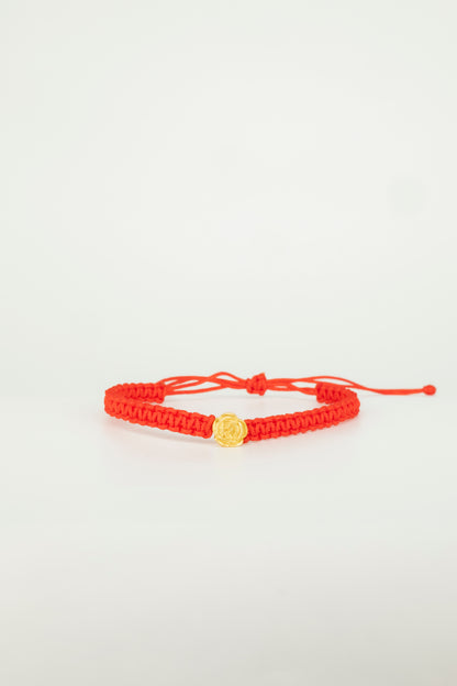Lucky Rose Protection Cord Bracelet