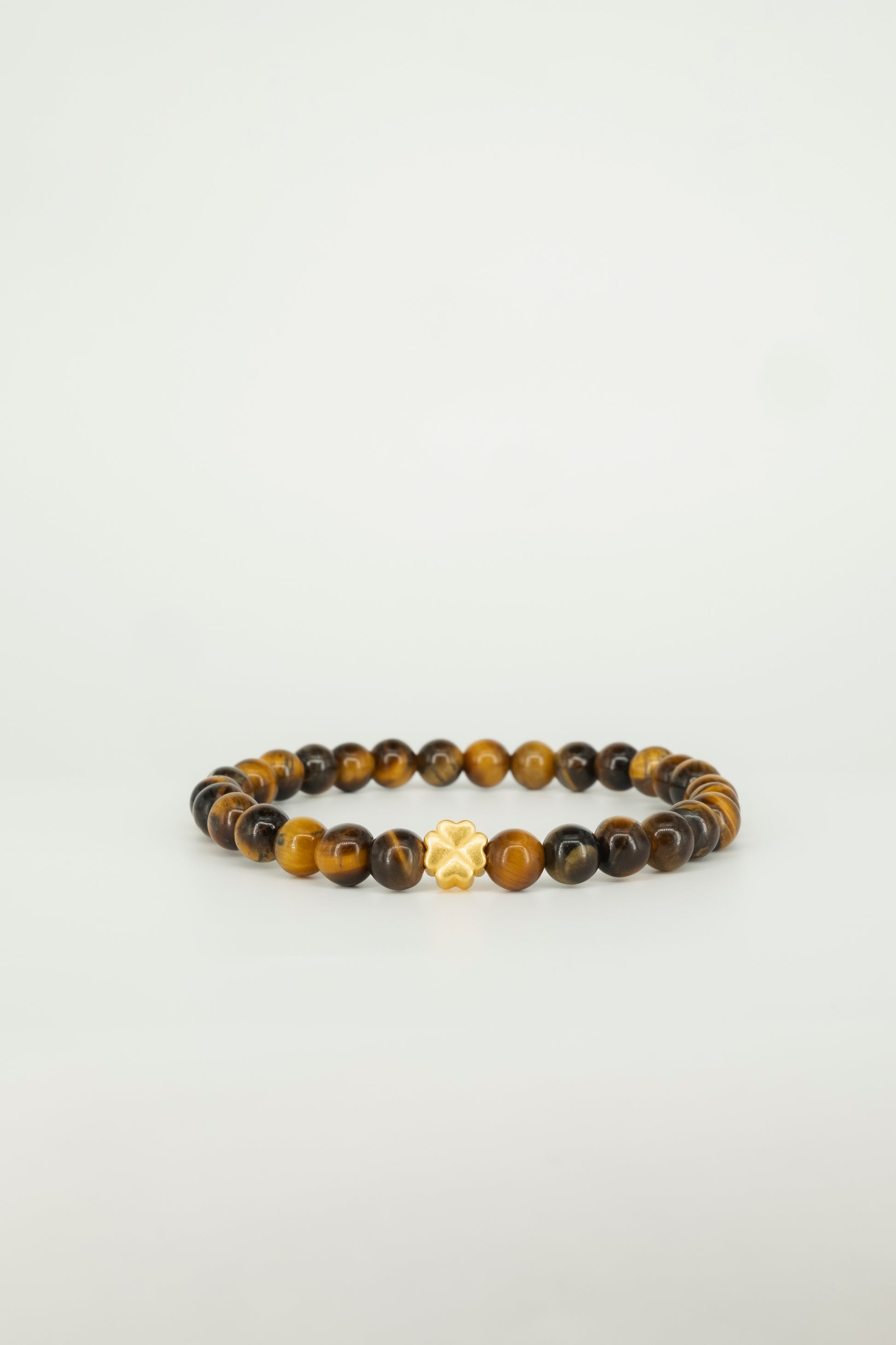 24 karat, 24-karat, 24k, 99,99% gold, lucky clover bead beaded bracelet 