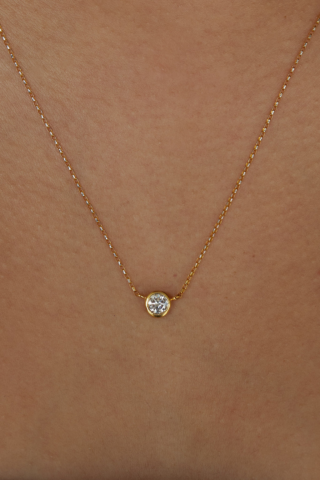 Bezel Diamond Necklace