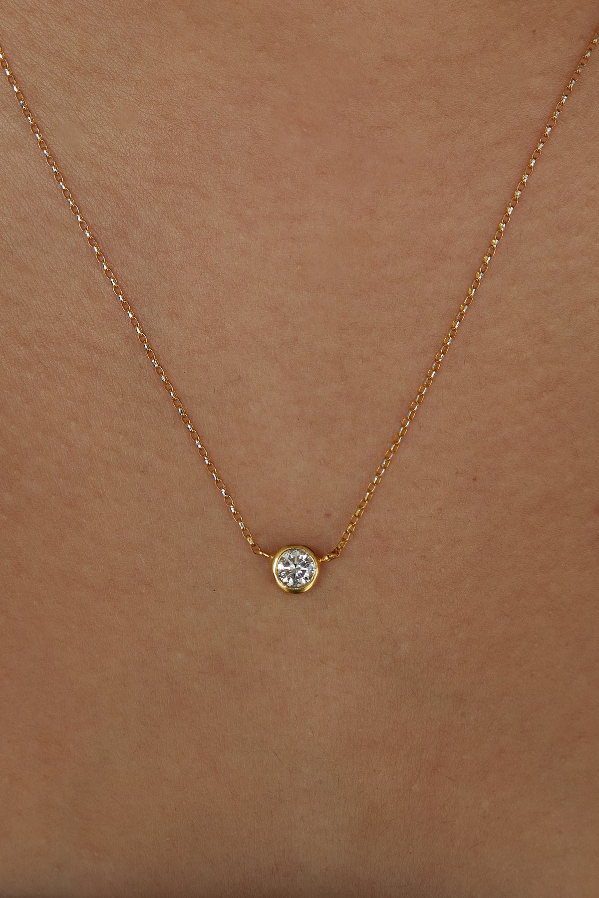 Bezel Diamond Necklace