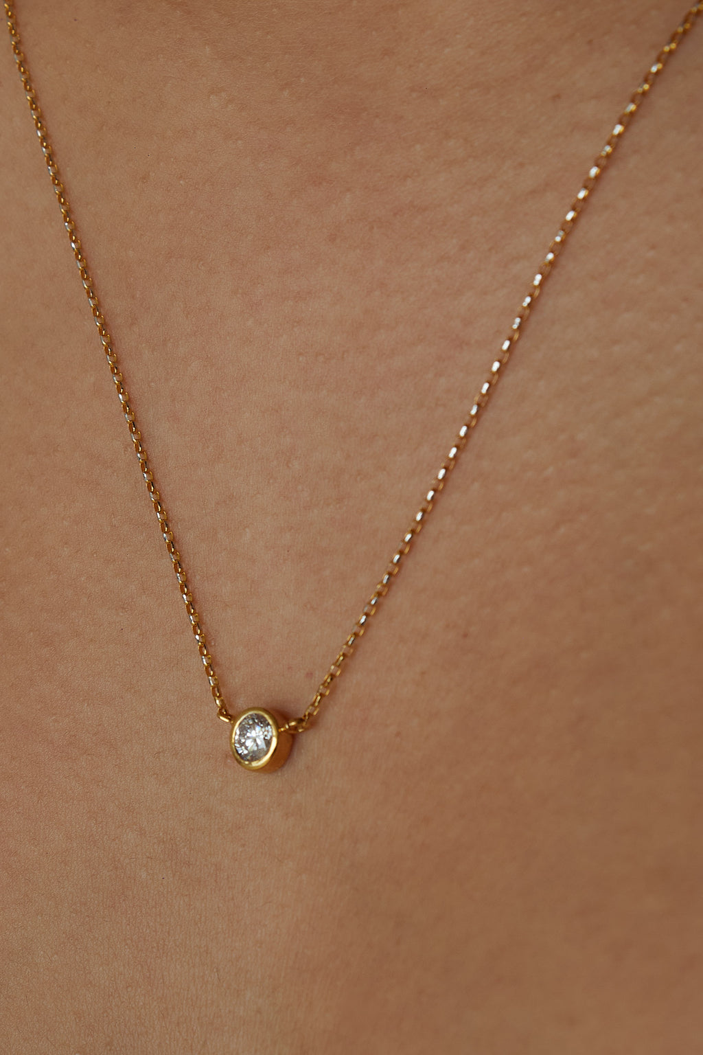 Bezel Diamond Necklace