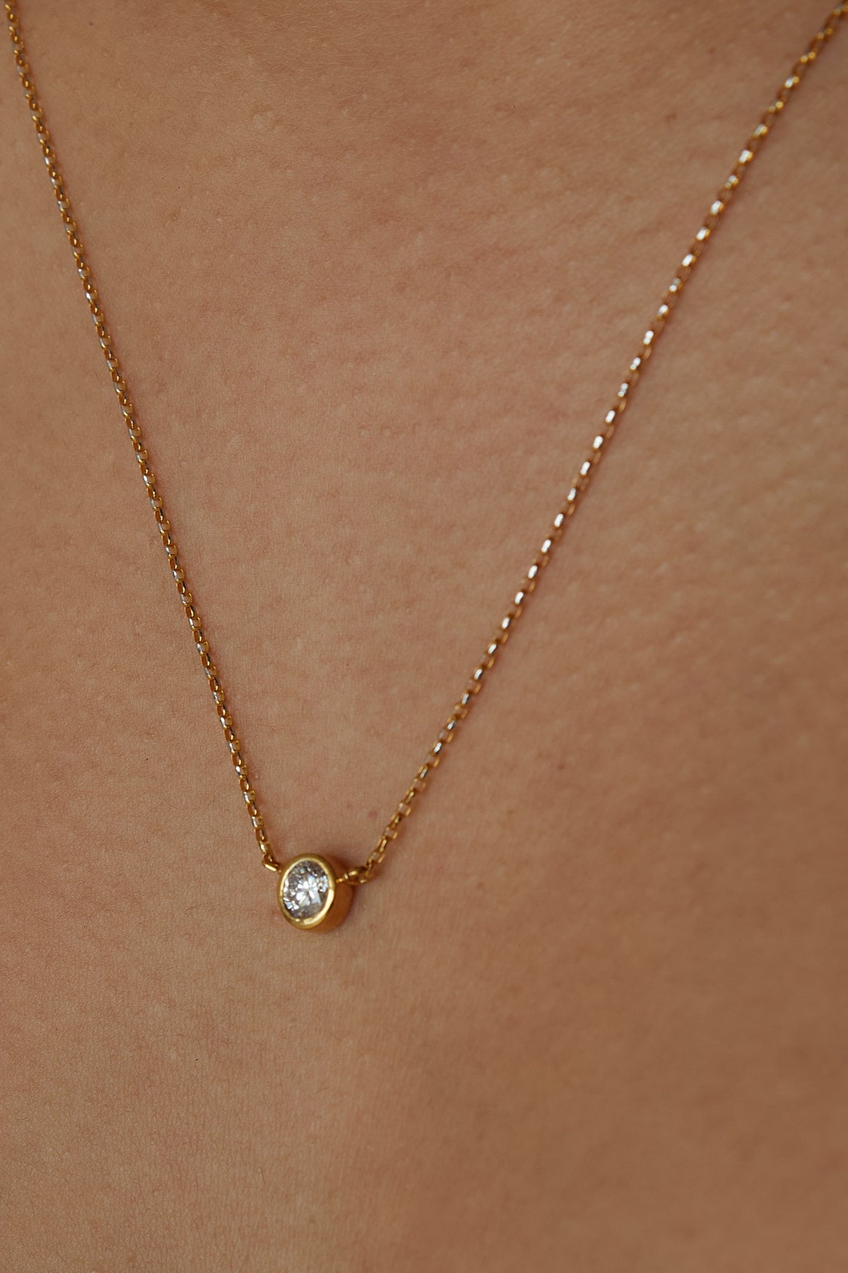 Bezel Diamond Necklace