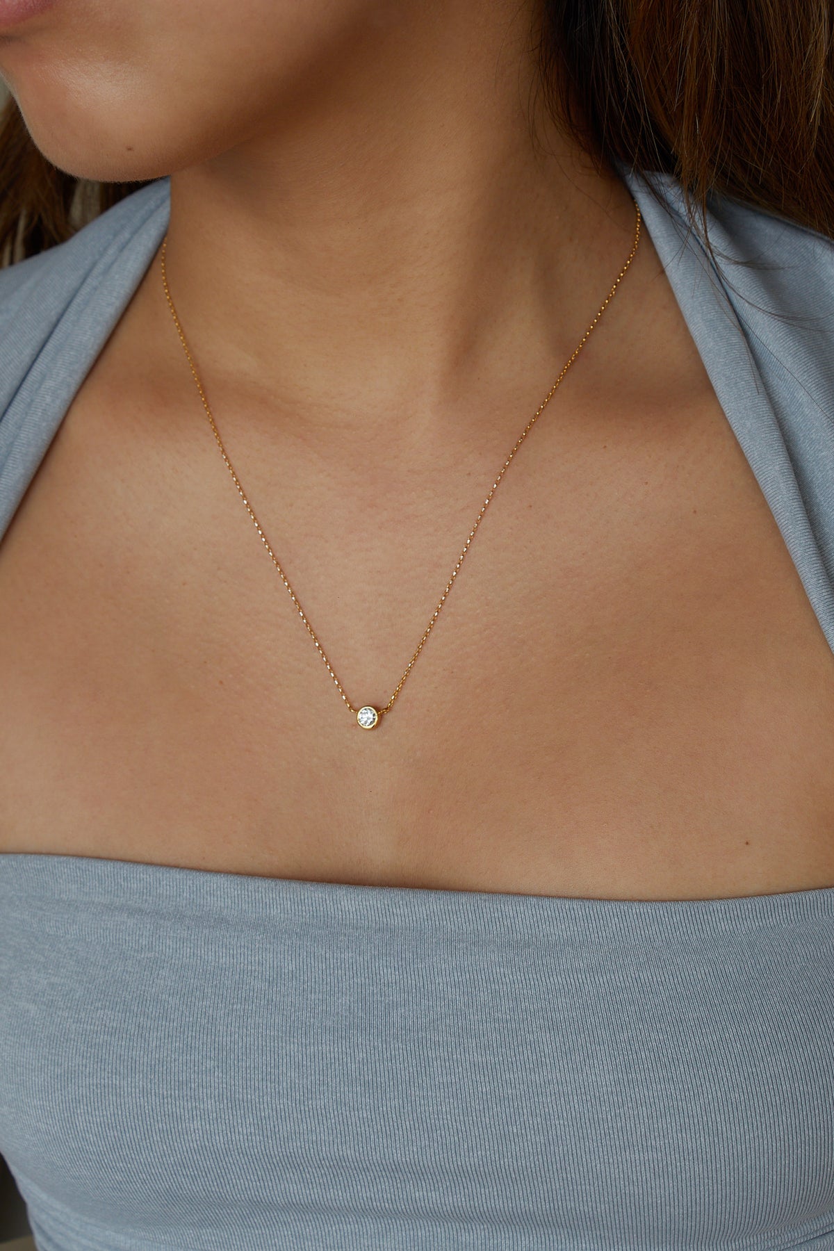 Bezel Diamond Necklace