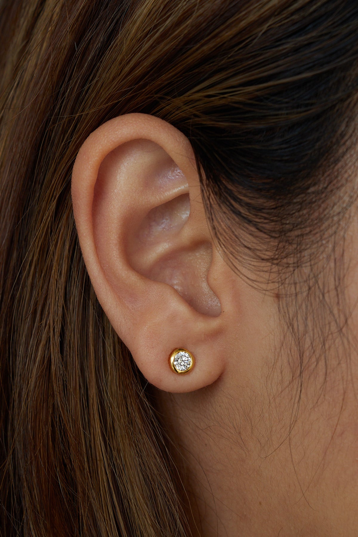 Bezel Diamond Earrings