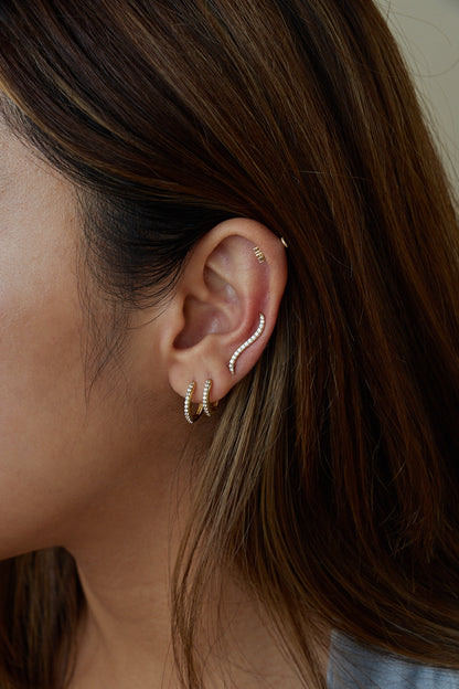 18K Saudi Gold Fine Jewelry Jewellery in the Philippines. 18 karat fine jewelry solid gold jewelry.Classy Elegant Climber Minimal Dainty. High quality. Earrings Pavé Climber. diamond