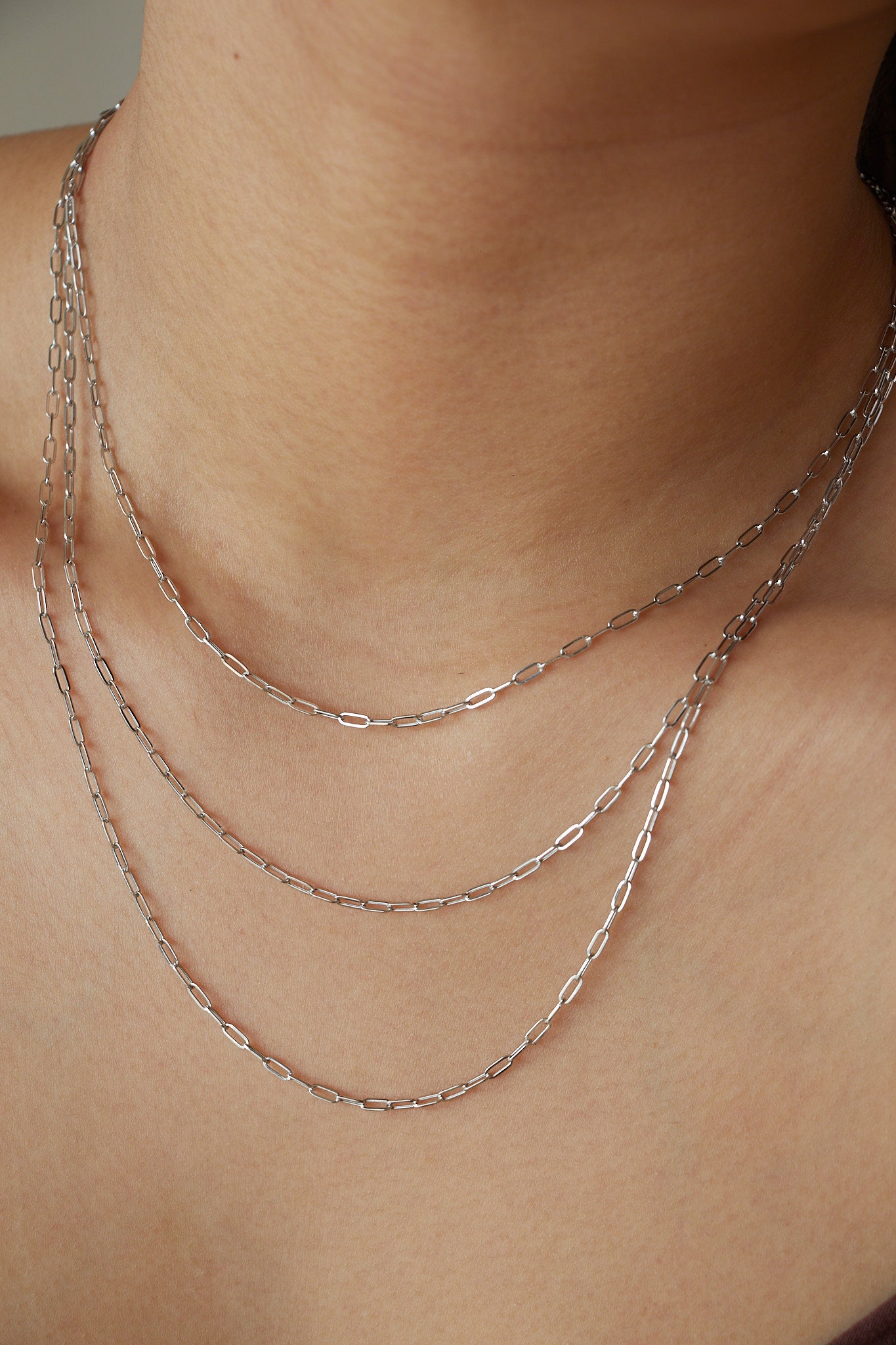 Lightweight Paper clip chain. Paperclip. 18K Saudi Gold Fine Jewelry Jewellery in the Philippines. 18 karat fine jewelry solid gold jewelry. Classy Minimal Dainty. High quality. Necklace. White Gold.