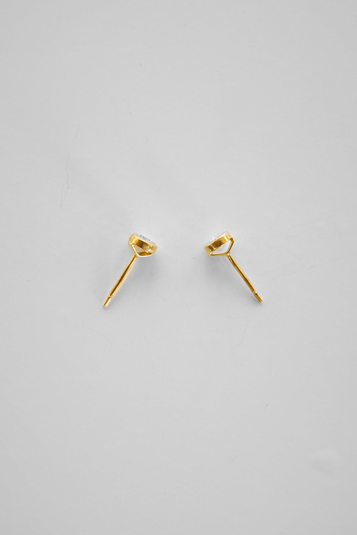Bezel Diamond Earrings