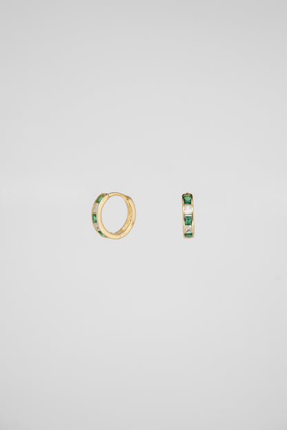 Green & White Channel Set Huggie
