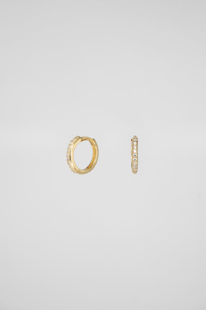 Half Pavé Huggie