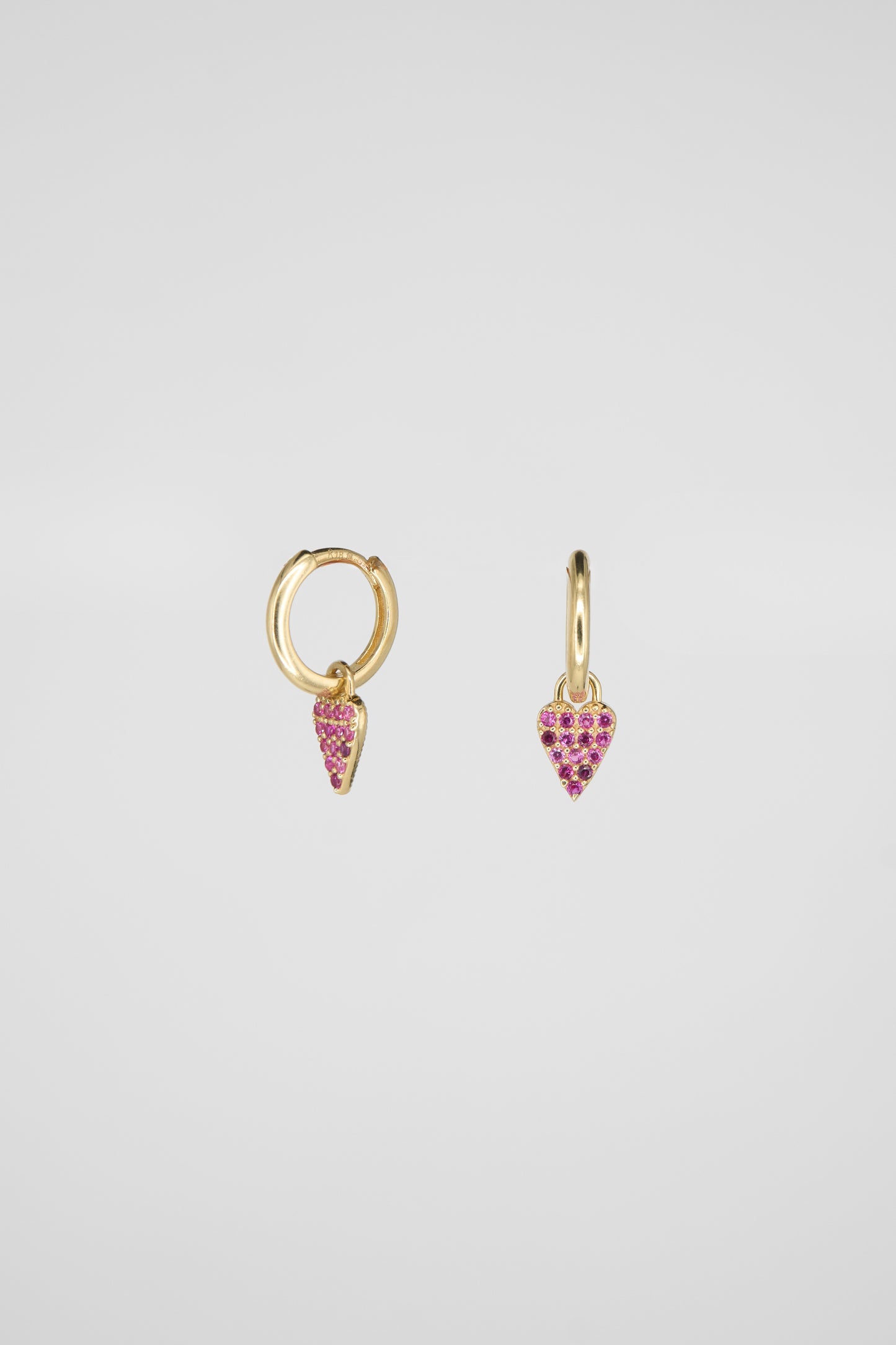 Pink Dangle Heart Huggie