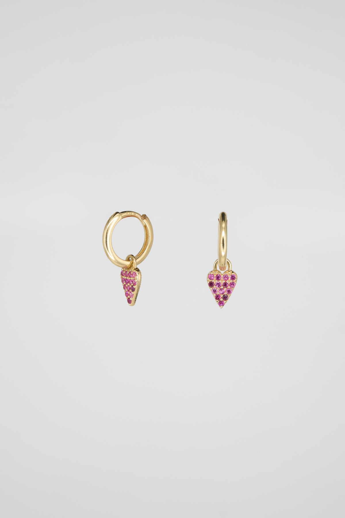 Pink Dangle Heart Huggie