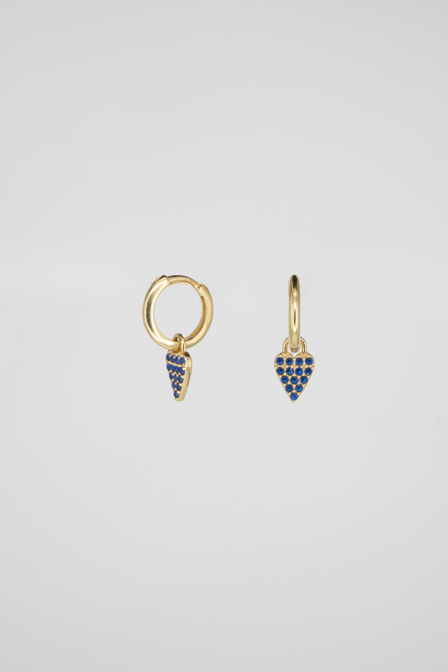 Blue Dangle Heart Huggie
